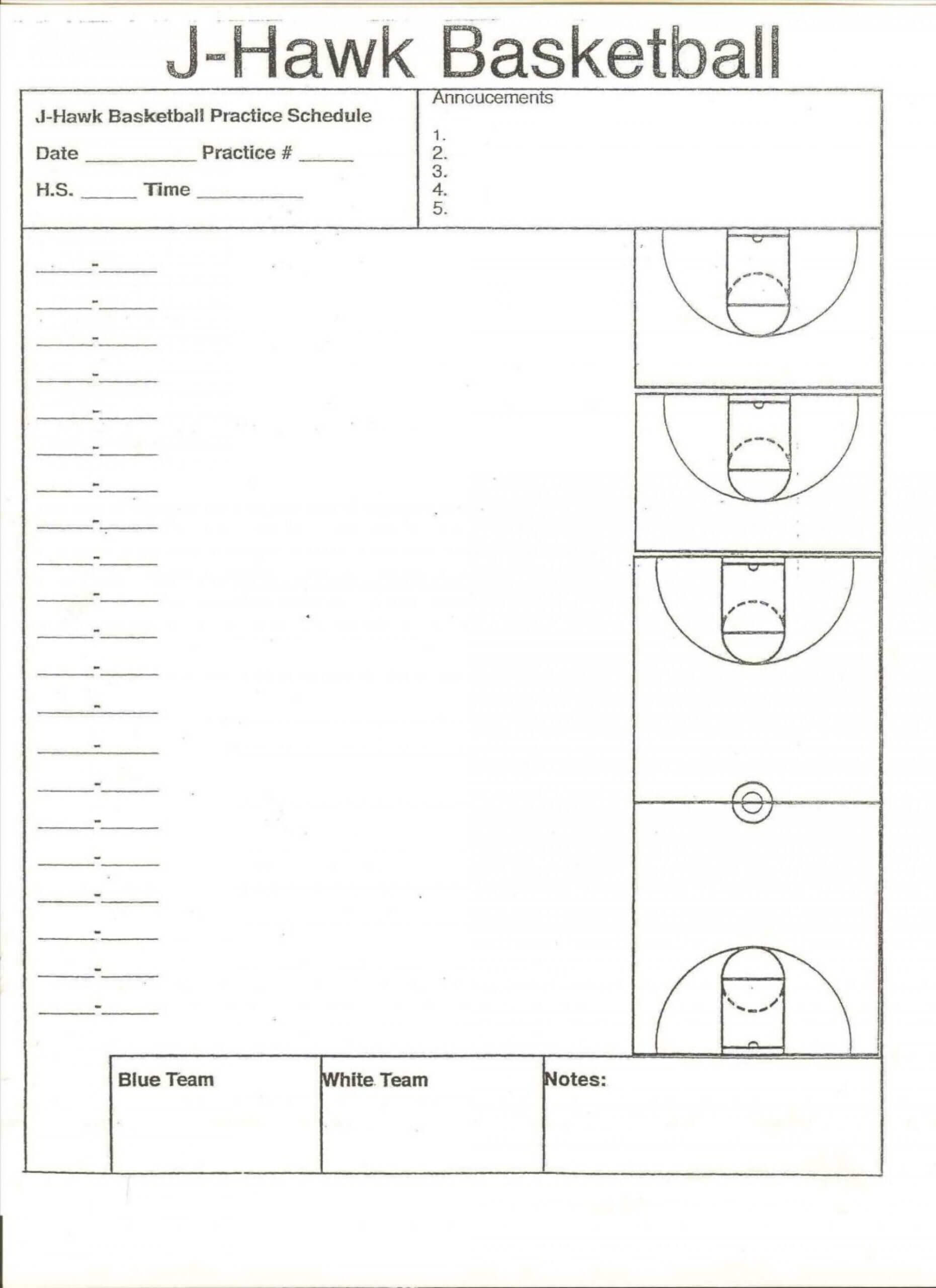 012 Template Ideas Culver Stockton Wbb Practice Plan With Blank Hockey Practice Plan Template