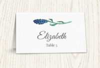 012 Wedding Name Card Template Floral Placecard Printable with Printable Escort Cards Template