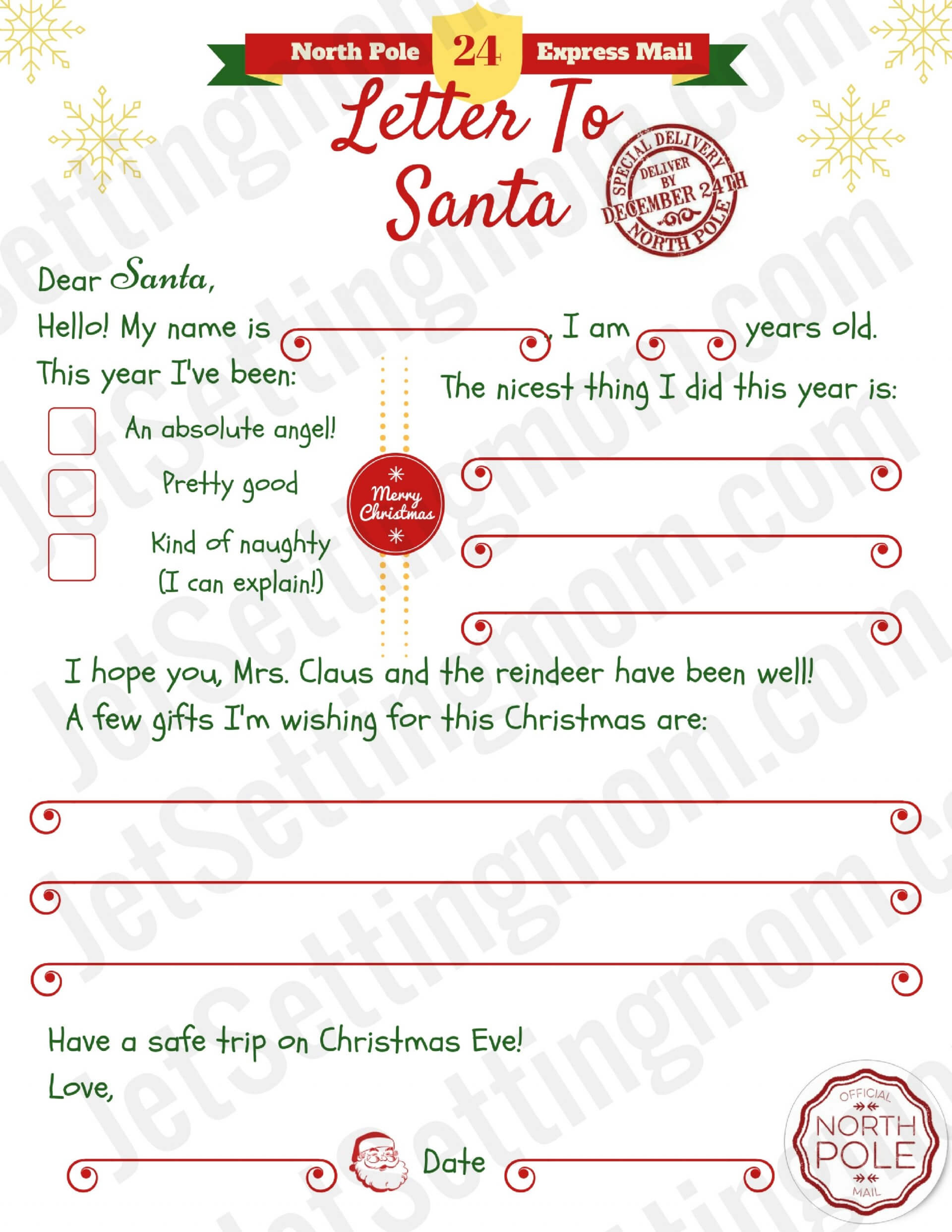 013 Blank Letter From Santa Template Pdf Free Microsoft Word Regarding Blank Letter From Santa Template