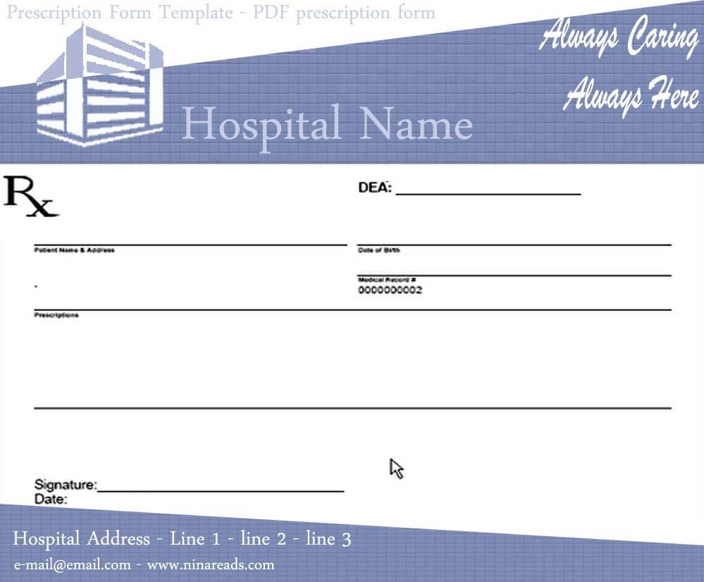 013 Prescription Pad Template Microsoft Word Free Lovely Pertaining To Blank Prescription Form Template