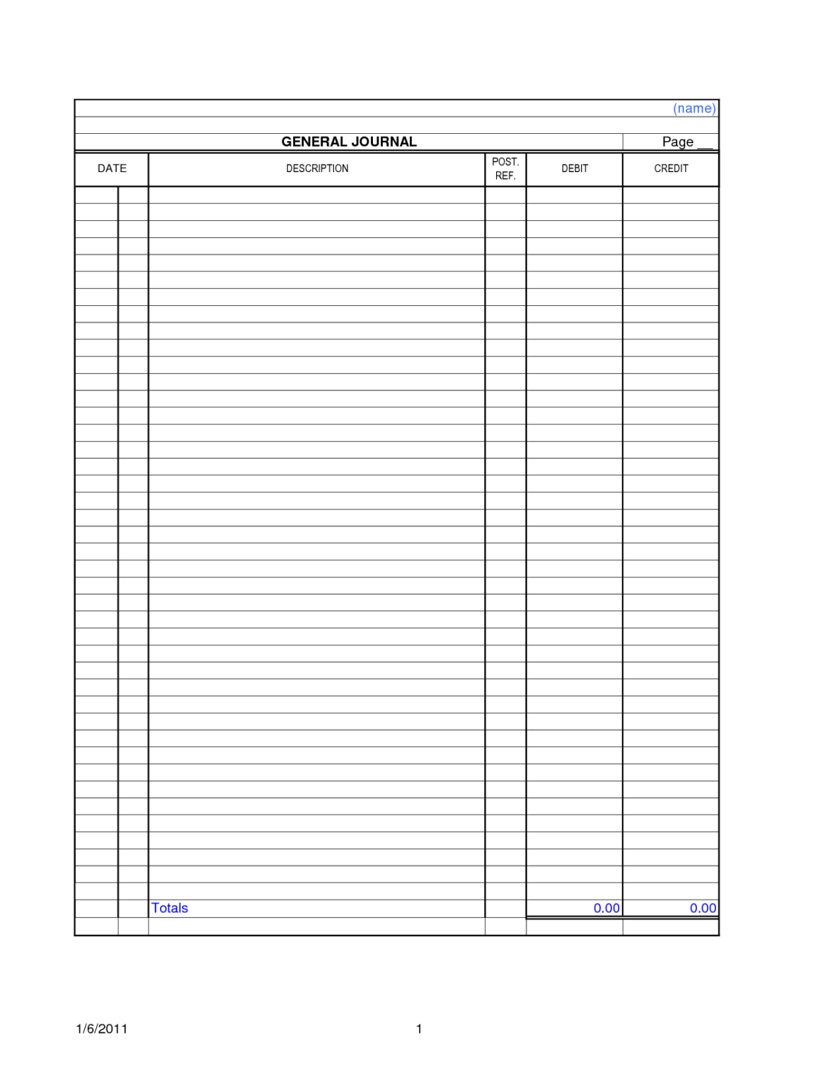014 Blank Accounting Ledger Template Printable 90994 Journal Inside 