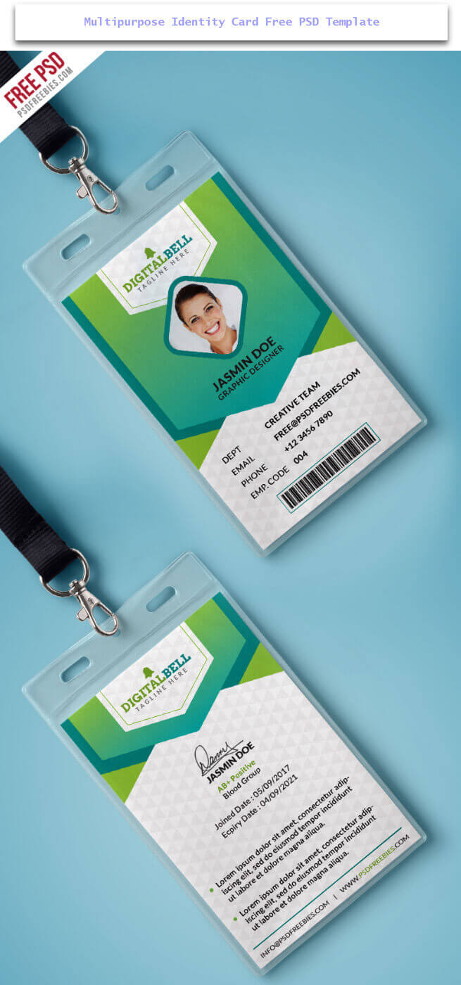 014 Id Card Template Photoshop Free Multipurpose Identity Throughout College Id Card Template Psd