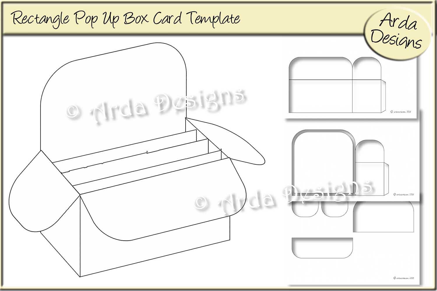 014 Rectangle Pop Up Box Card Cu Templatearda Designs Inside Pop Up Card Box Template