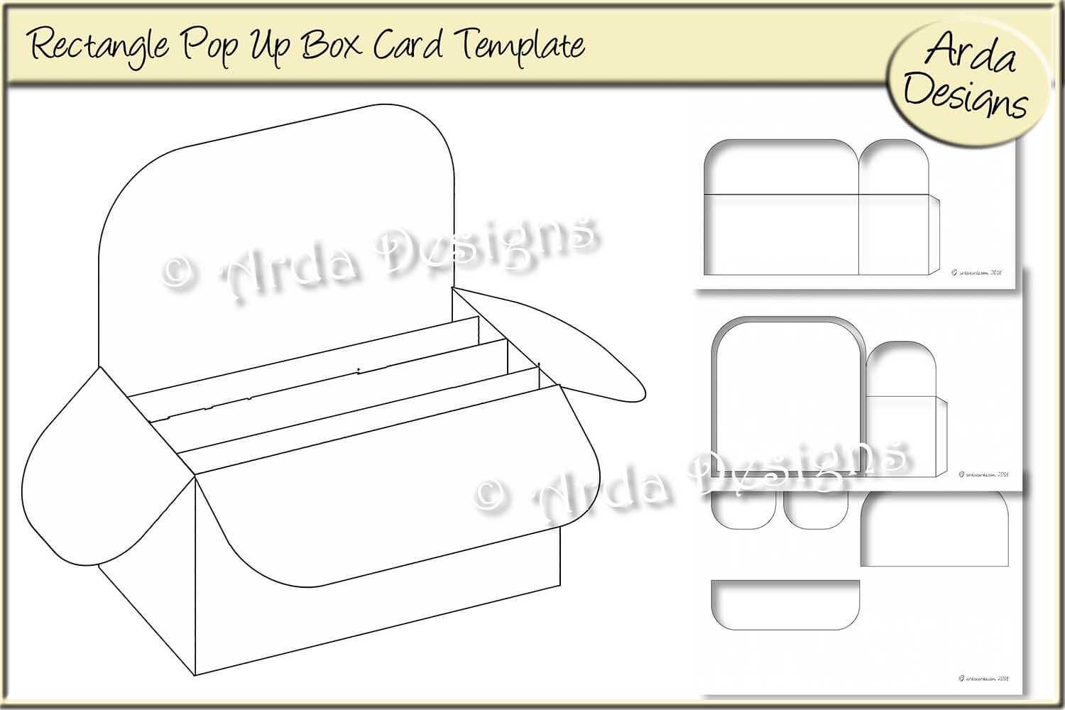 014 Rectangle Pop Up Box Card Cu Templatearda Designs Regarding Pop Up Box Card Template