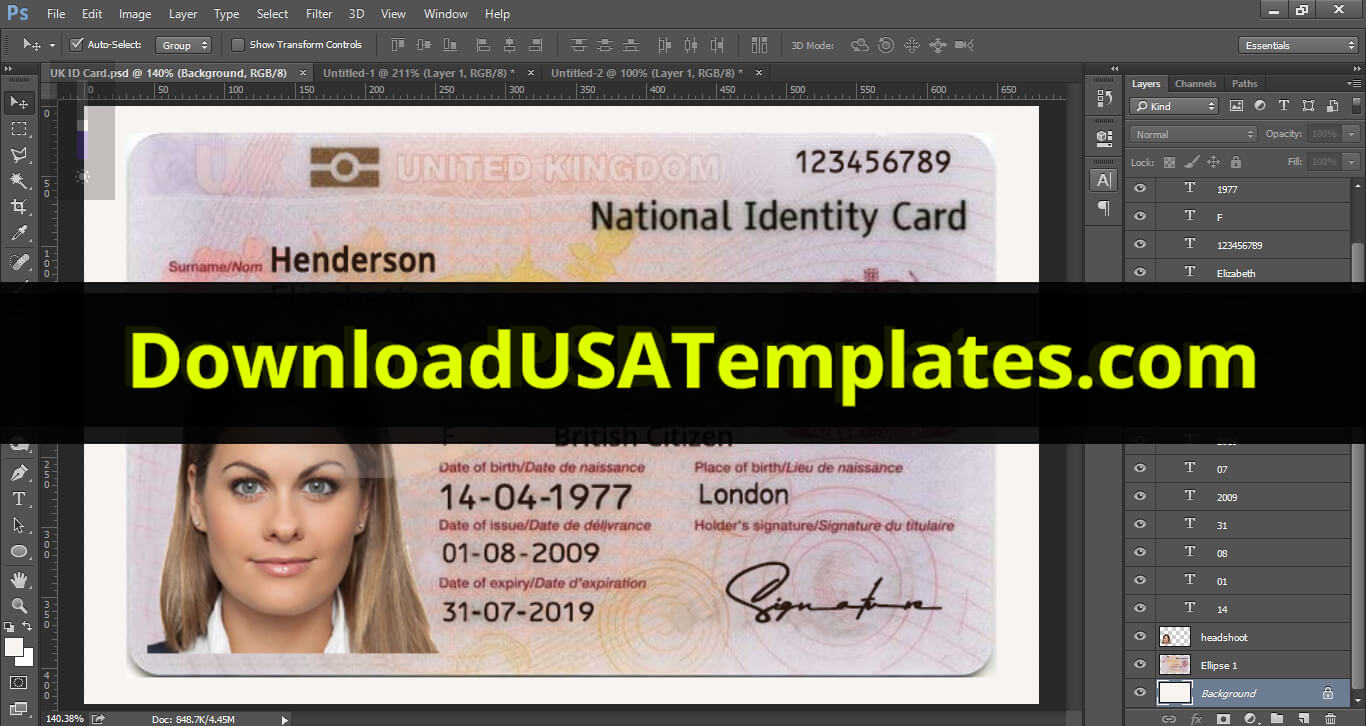015 Id Card Template Photoshop Ideas Bulgaria Bulgarian With Regard To Florida Id Card Template