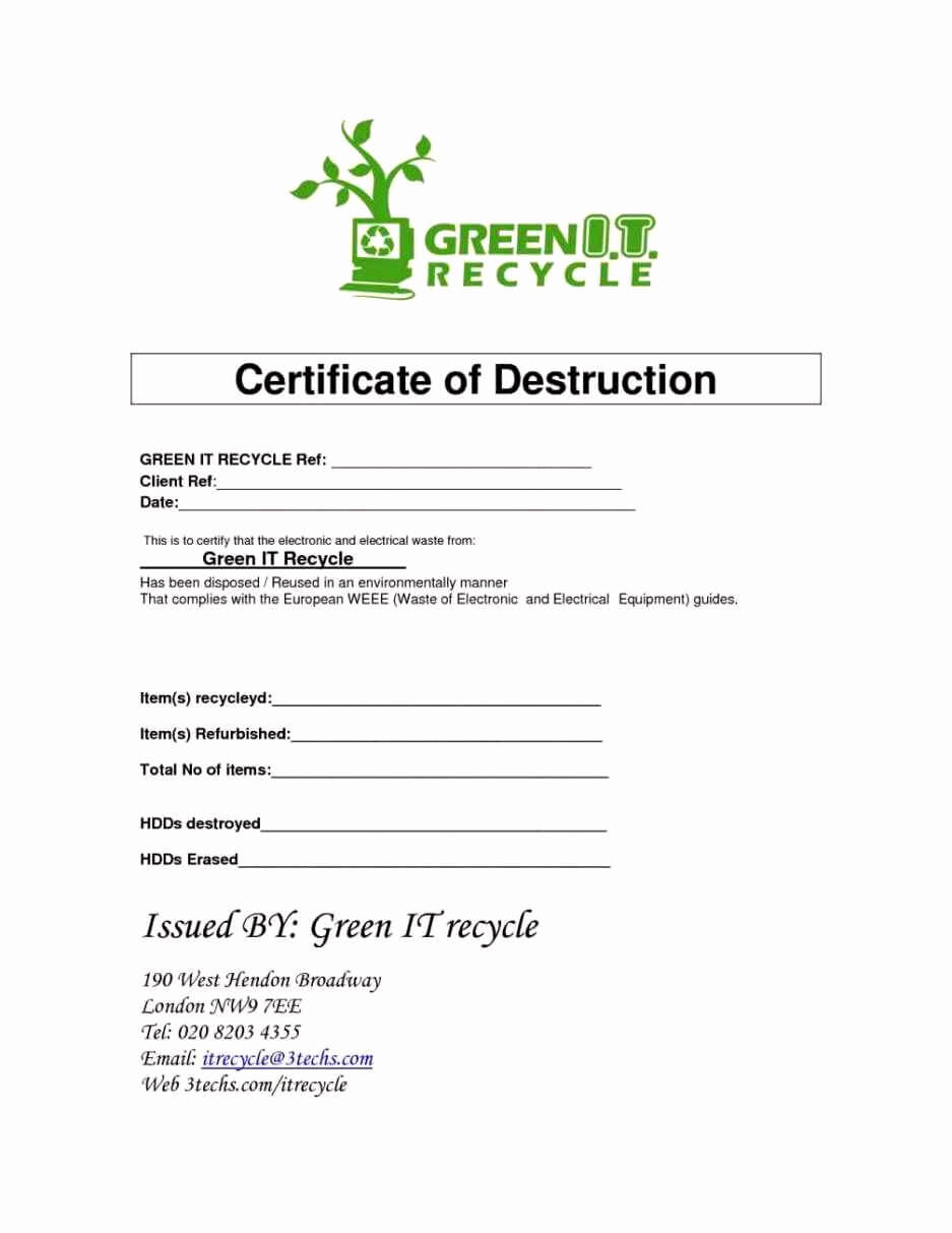 016 Certificate Of Destruction Template Ideas Bunch For For Free Certificate Of Destruction Template