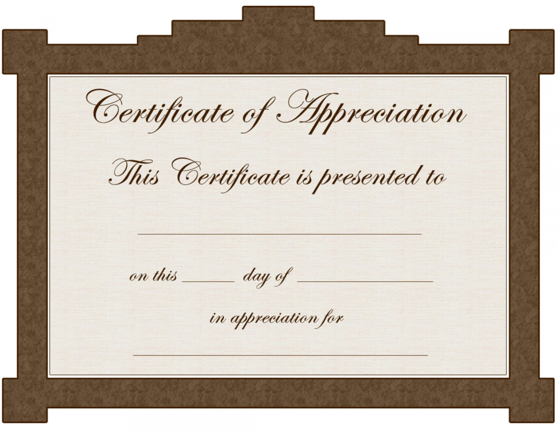 016 Editable Certificate Of Appreciation Template Printable In Iq Certificate Template