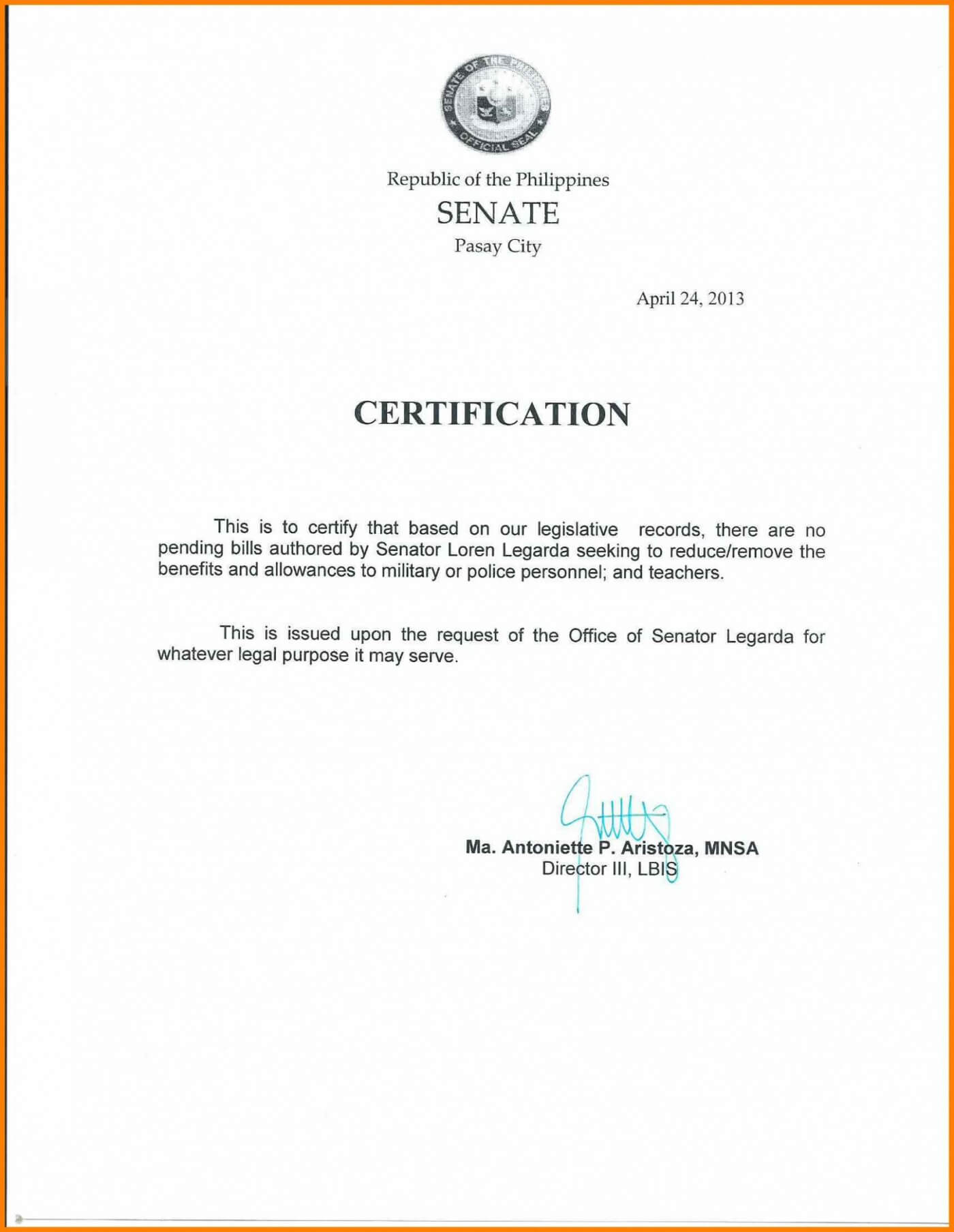 016 Sample Certificate Of Employment Certificates Stunning With Regard To Template Of Certificate Of Employment