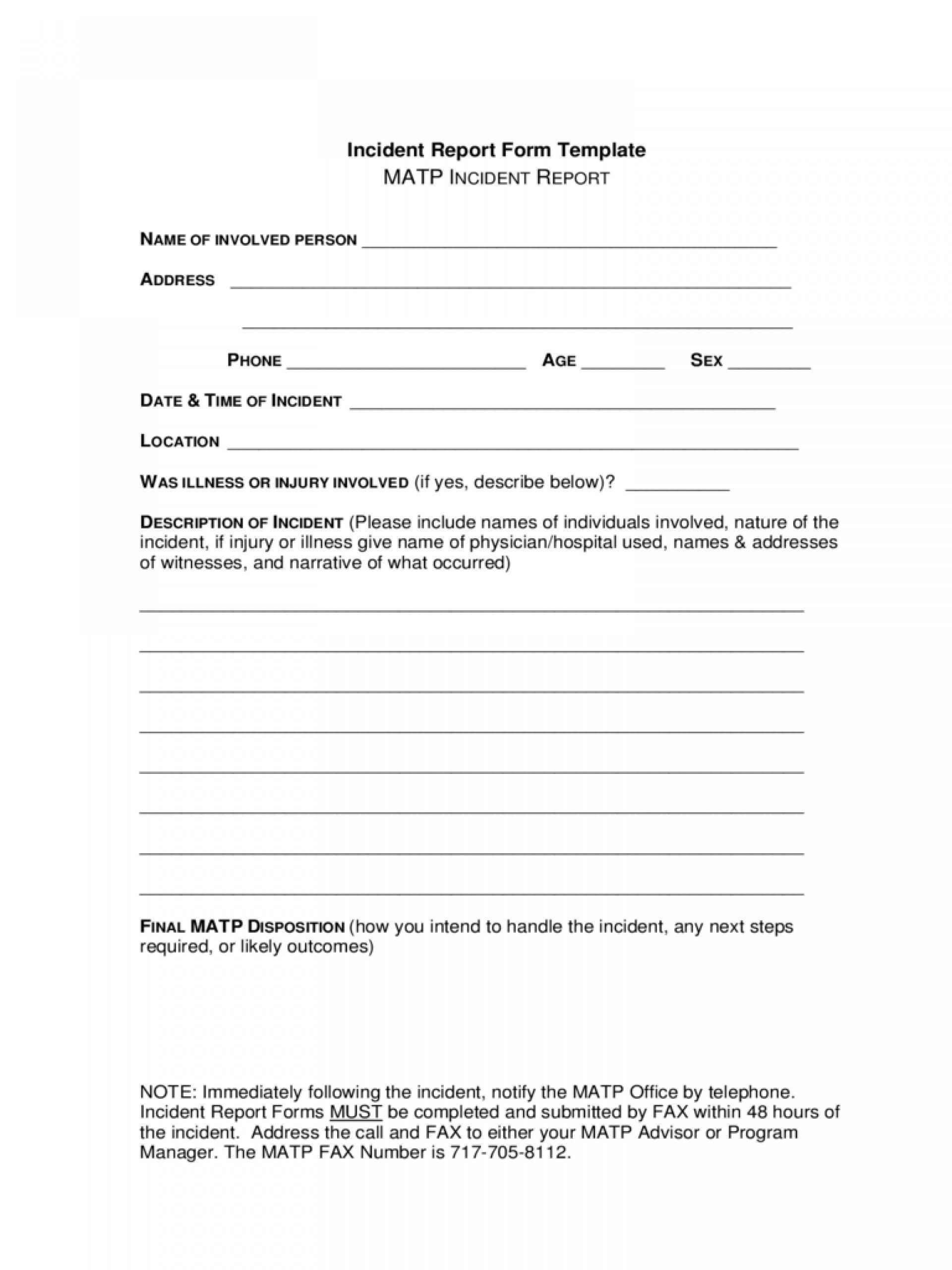 016 Vehicle Accident Report Form Template Doc Ideas Incident With Regard To Incident Report Form Template Doc
