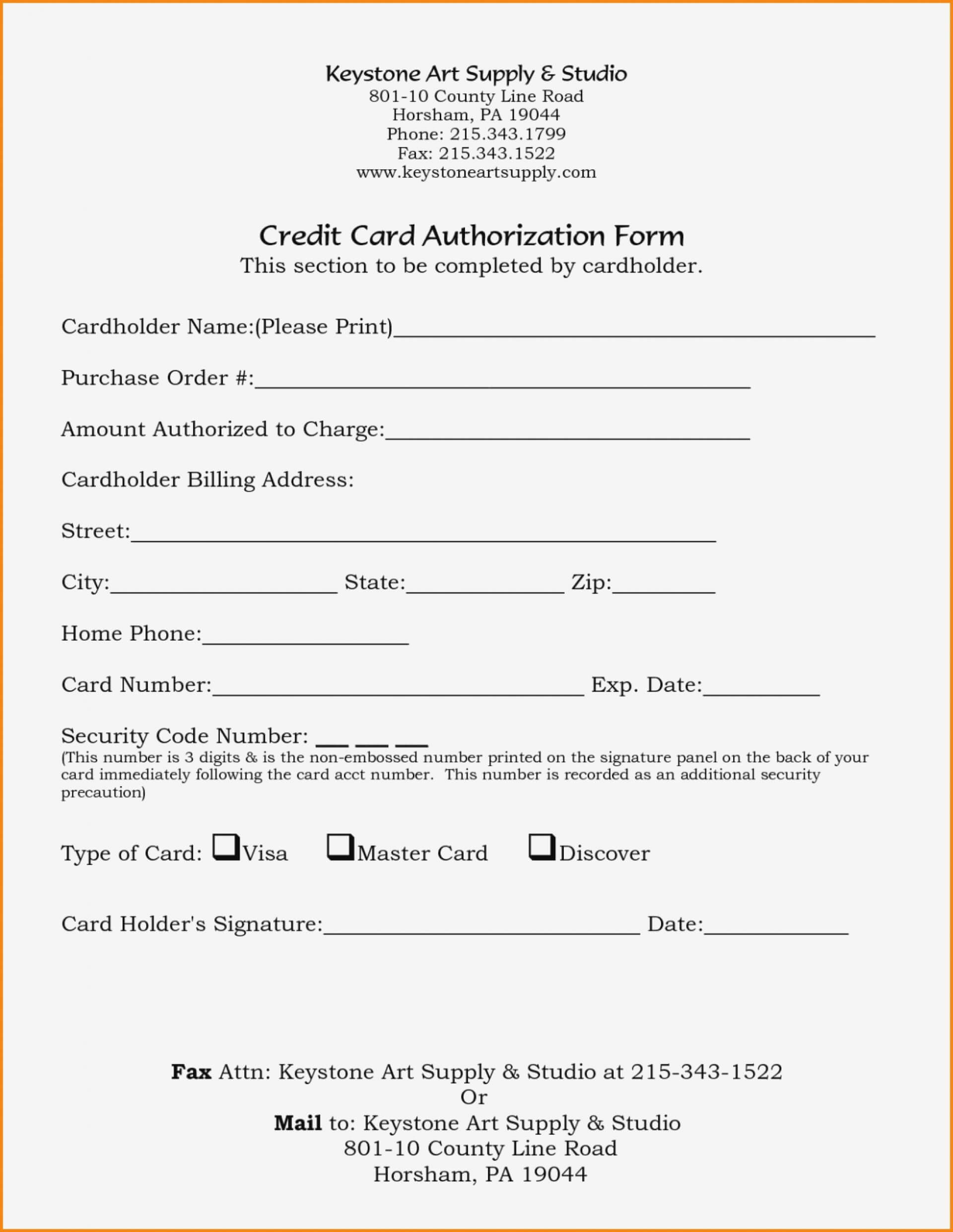 017 Credit Card Authorization Form Template For Hotel Ideas For Credit Card On File Form Templates