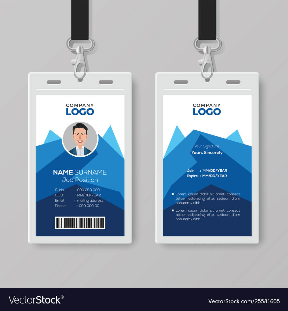 017 Free Identification Card Templates Template Ideas Inside Portrait Id Card Template
