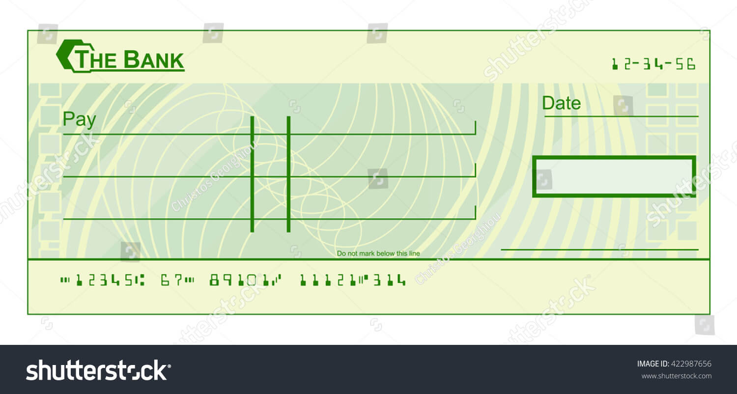 017 Stock Photo Blank Cheque Check Template Illustration Pdf Intended For Blank Cheque Template Uk