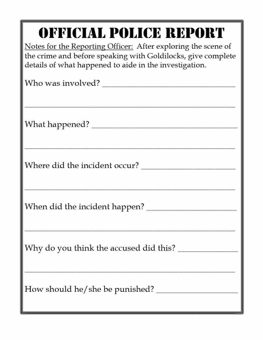 017 Template Ideas Police Report Examples Fake Real Regarding Crime Scene Report Template