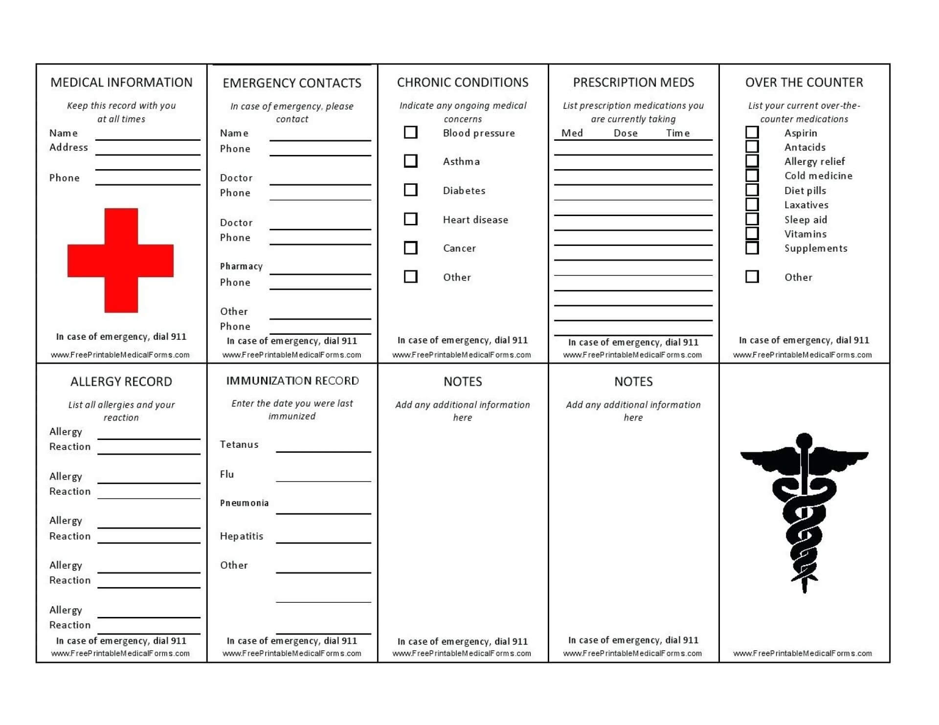 017 Template Ideas Wallet Size Medication List Inspirational In Medication Card Template