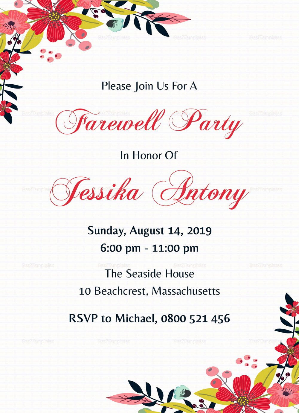018 Farewell Party Flyer Template Free Lovely Invitation Pertaining To Farewell Card Template Word