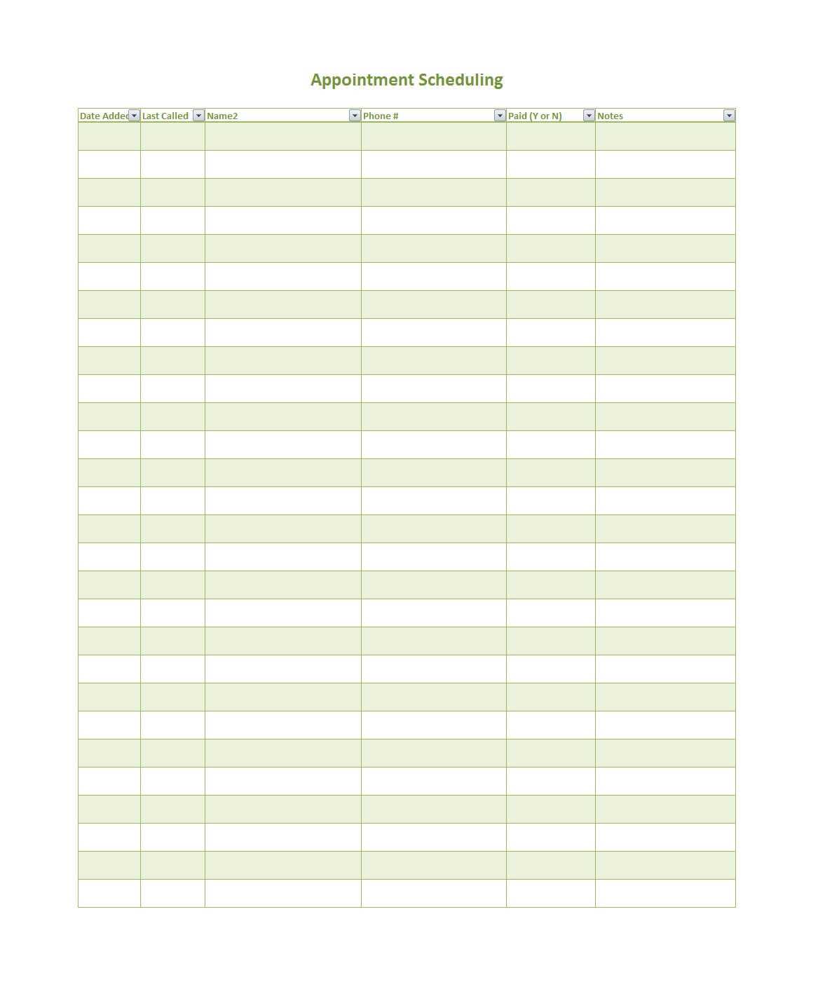 020 Printable Appointment Schedule Templates Regarding Sheet Throughout Appointment Sheet Template Word