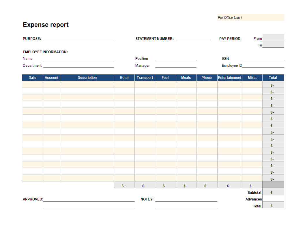 020 Template Ideas Expenses Report Excel Expense Fascinating Within Expense Report Template Excel 2010