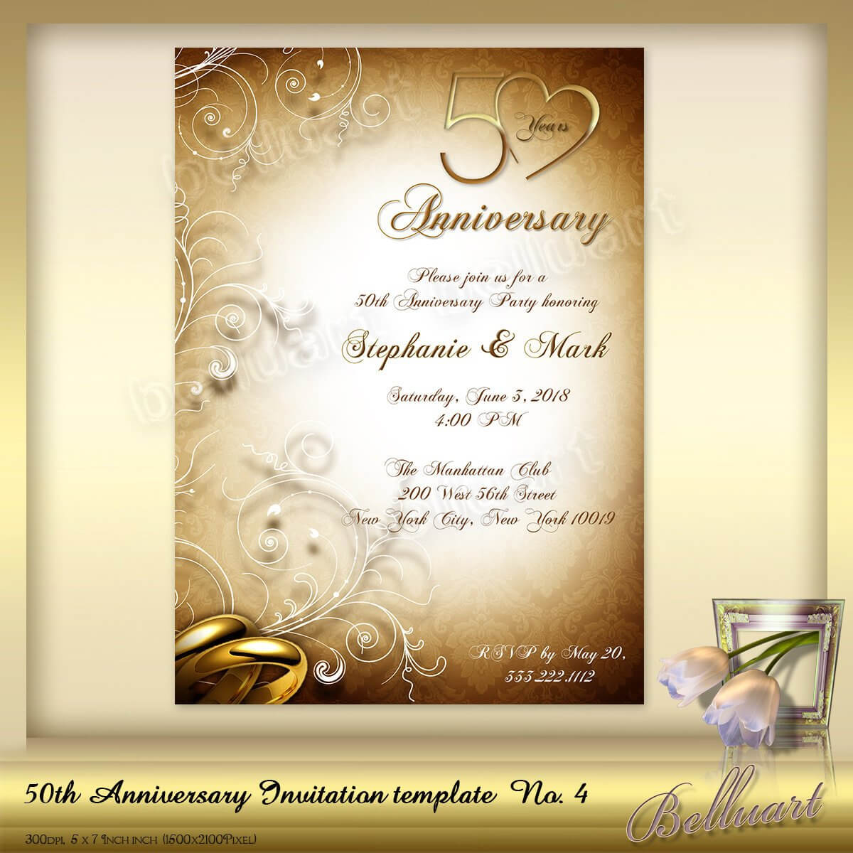 021 Template Ideas 50Th Wedding Anniversary Invitations Intended For Anniversary Card Template Word