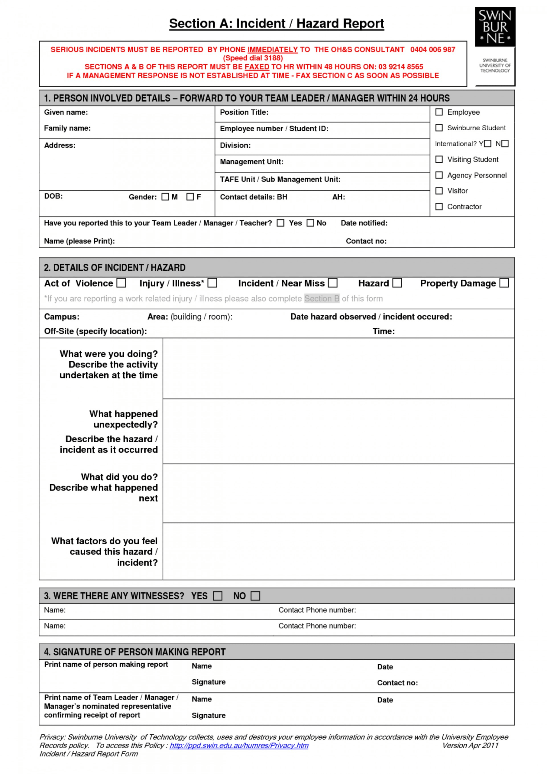 022 Template Ideas Near Miss Reports Page Incident Report Inside Near Miss Incident Report Template