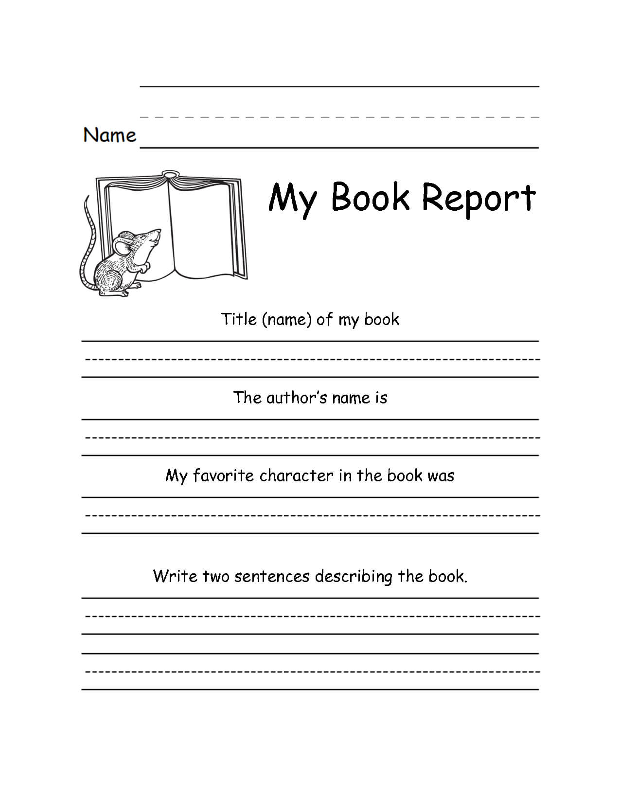 024 2Nd Grade Book Report Template 132370 Free Templates Pertaining To Second Grade Book Report Template