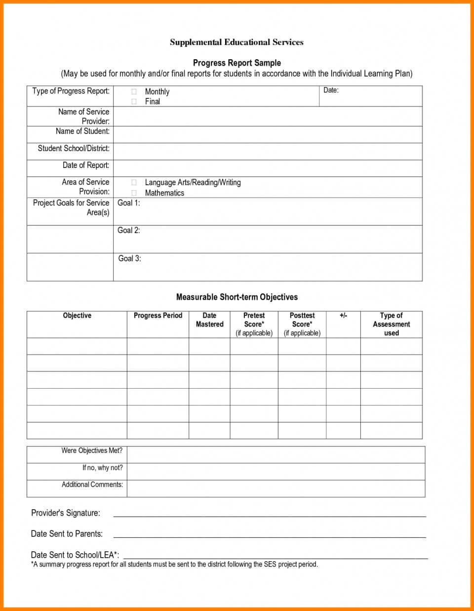 024 School Progress Report Template Doc Elementary Ample Pdf Throughout Educational Progress Report Template