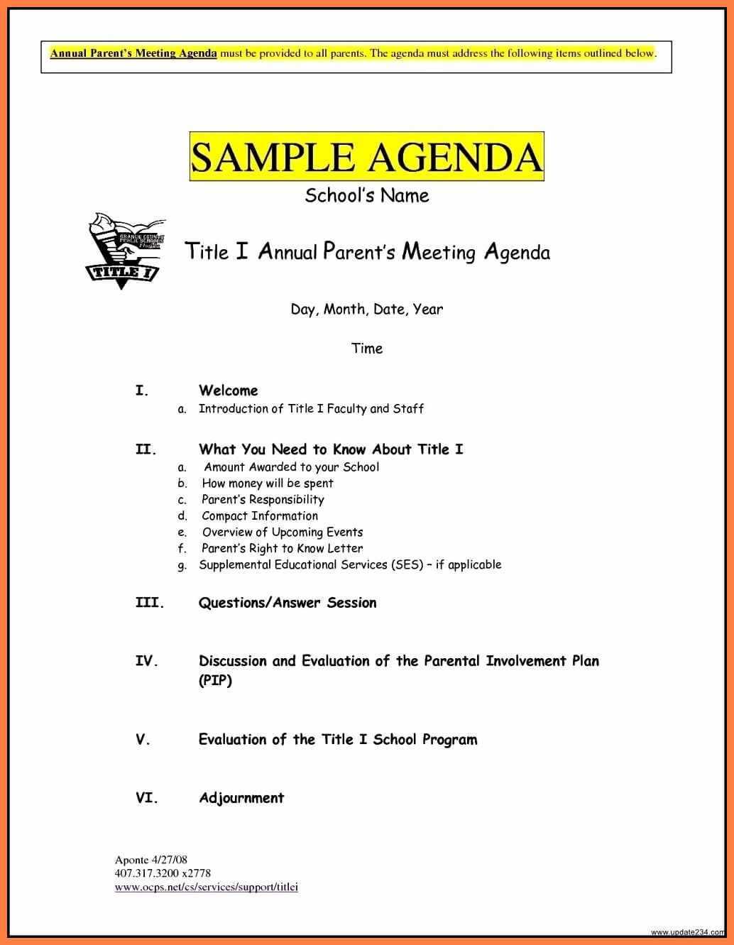 024 Template Ideas Parent Teacher Conference Agenda Example Inside Event Agenda Template Word