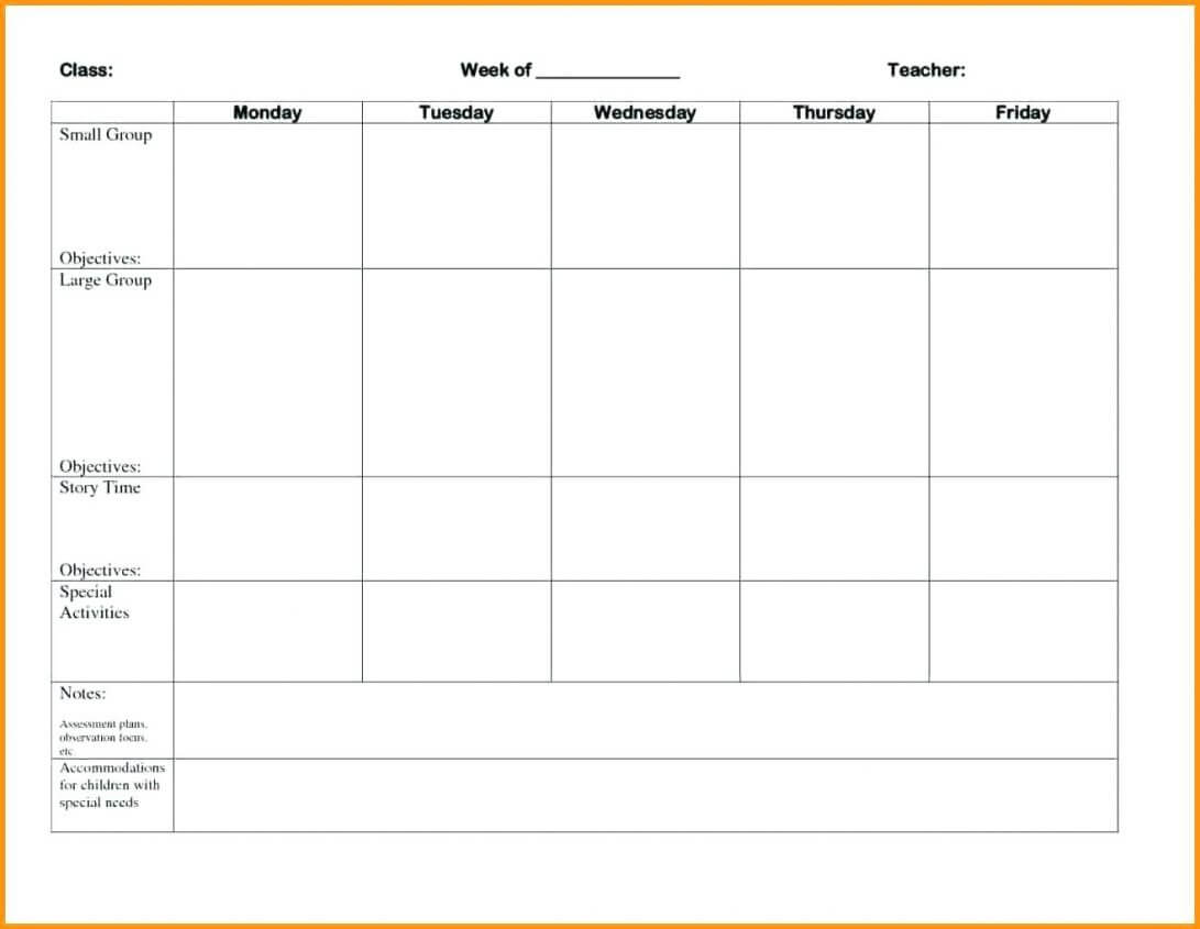 025 Free Lesson Plan Template Microsoft Word Blank Weekly With Blank Preschool Lesson Plan Template