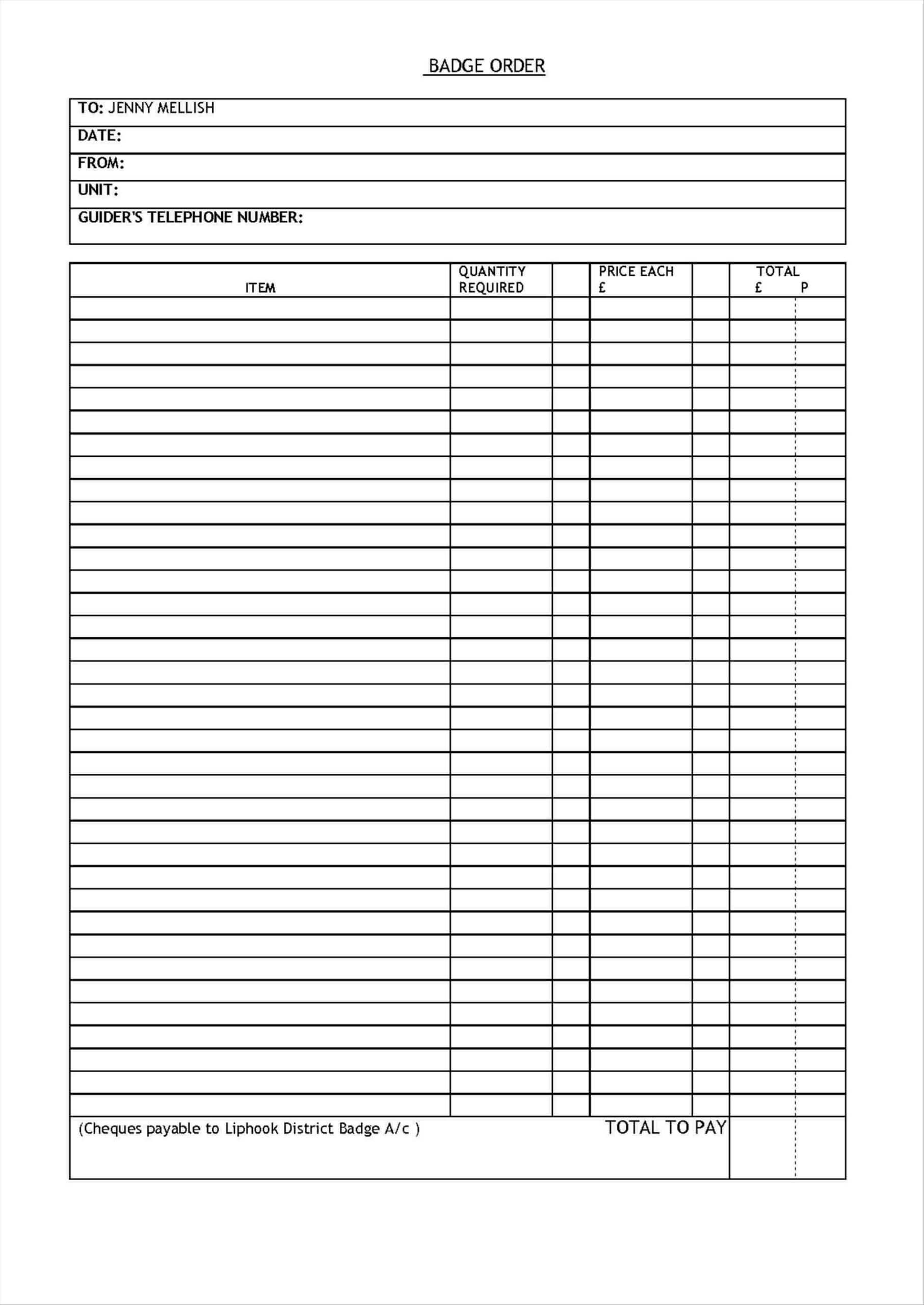 025 Fundraiser Order Form Template Excel Ideas Fantastic Throughout Blank Fundraiser Order Form Template