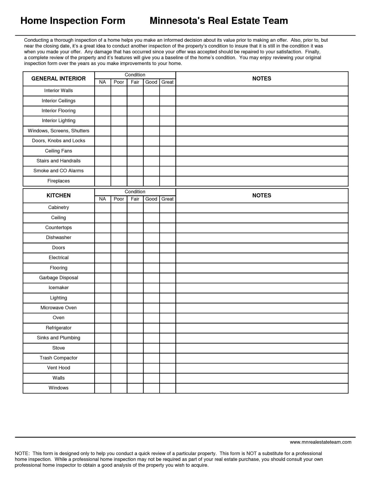 026 Template Ideas 20Free Home20Nspection Forms Pdf Blank Within Commercial Property Inspection Report Template