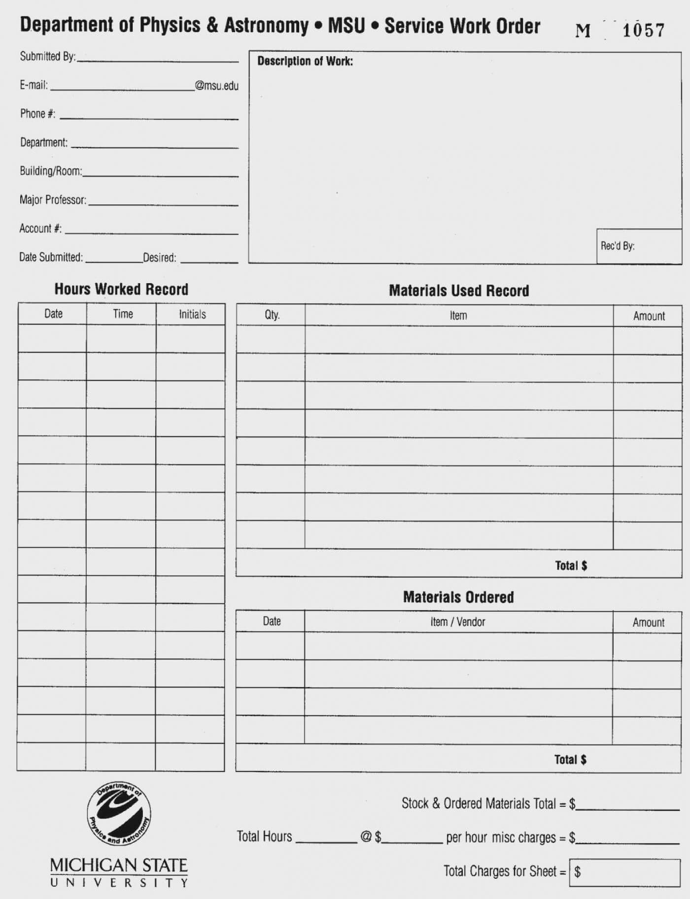 027 Maintenance Work Order Template Excel New Job Card Intended For Maintenance Job Card Template