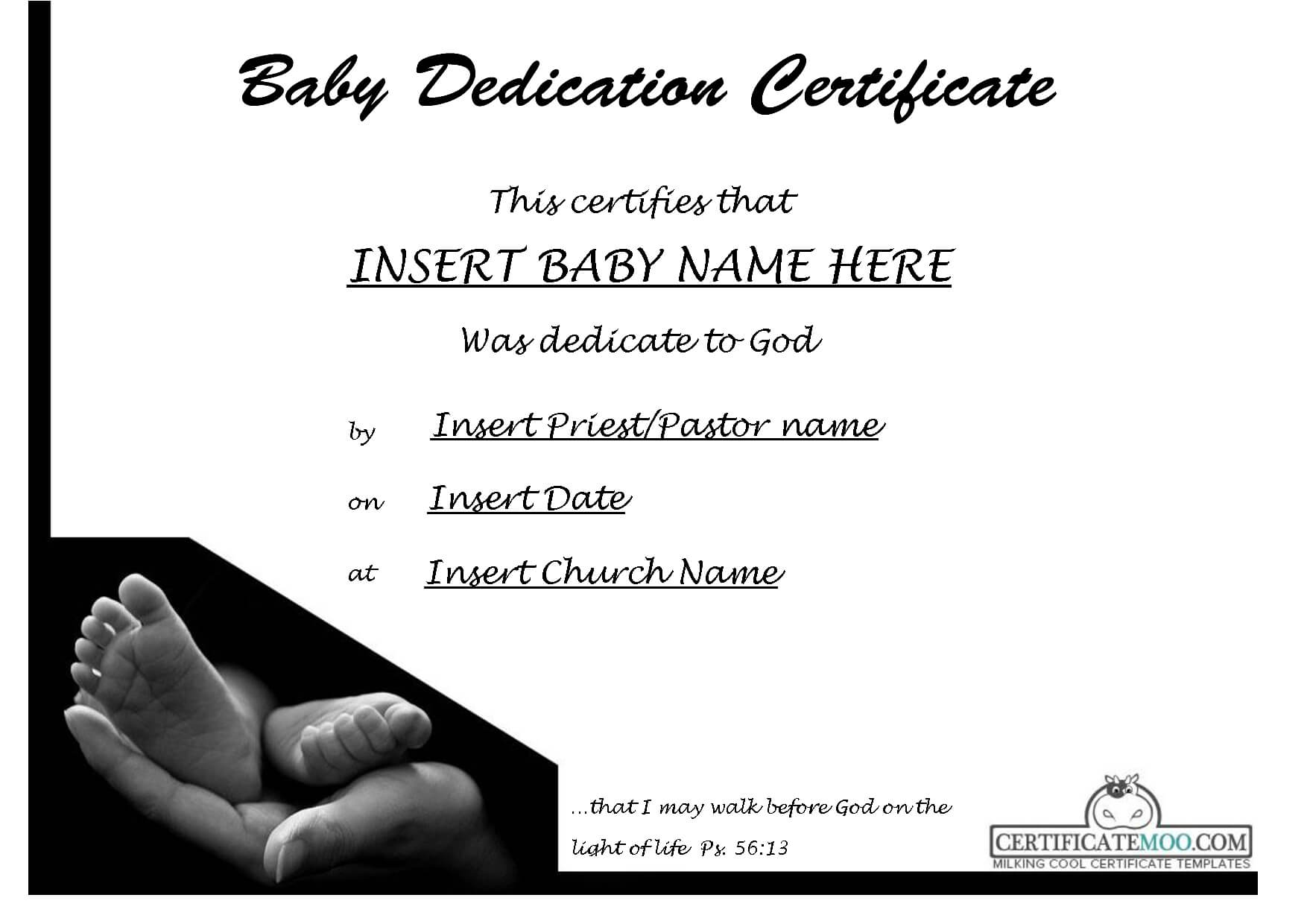 028 Baby Dedication Certificate Template Fake Birth Maker With Regard To Walking Certificate Templates