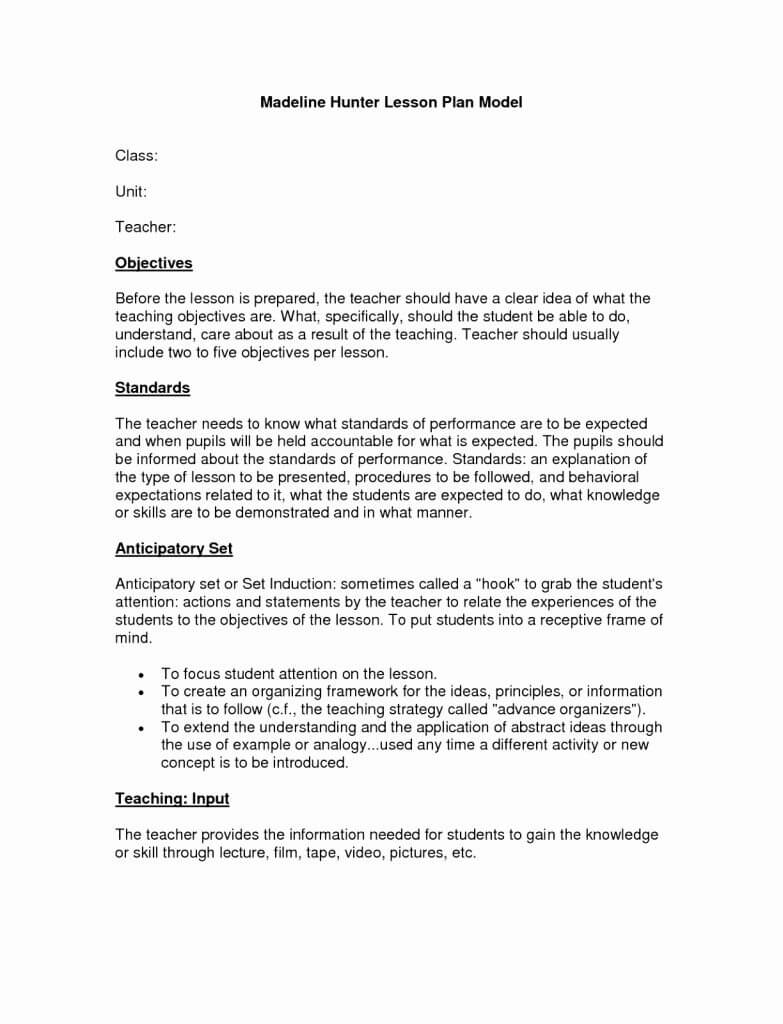 028 Lesson Plan Template Word Editable Madeline Hunter For Madeline Hunter Lesson Plan Blank Template