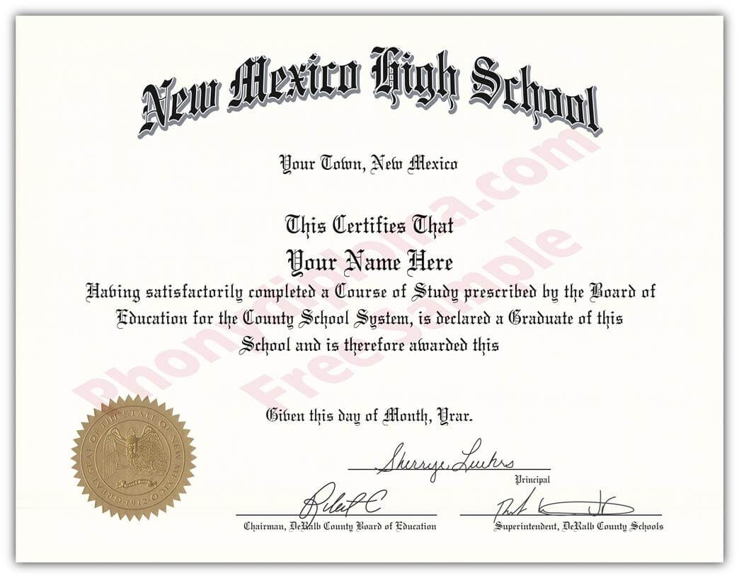 028 New Mexico High School Fake Diploma Template Magnificent In Fake Diploma Certificate Template