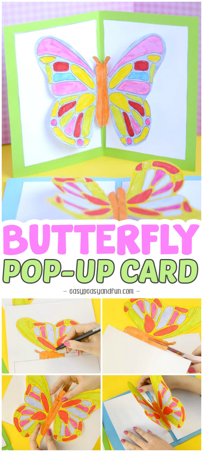 028 Pop Up Cards Templates Template Ideas Cute Butterfly In Diy Pop Up Cards Templates