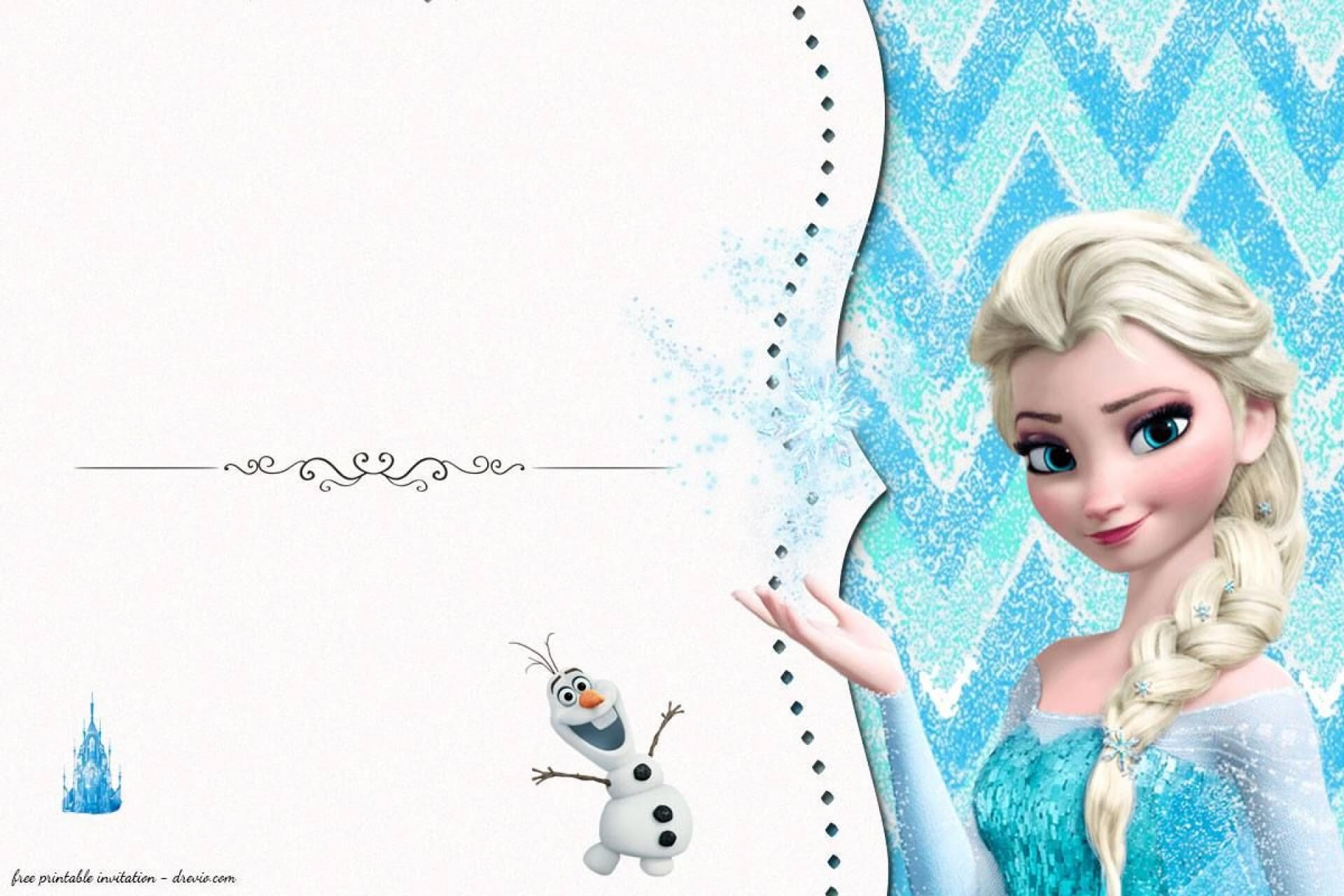 029 Frozen Birthday Card Template Thank You Printable Note Inside Frozen Birthday Card Template