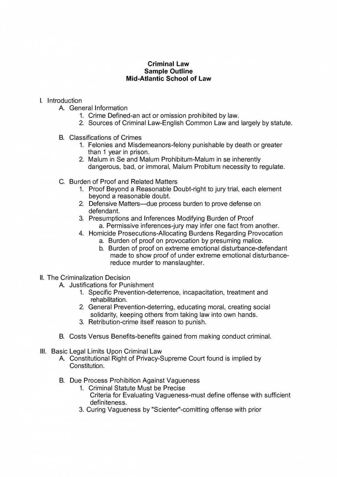 029 Printable Law School Outline Template Microsoft Word For Speech Outline Template Word
