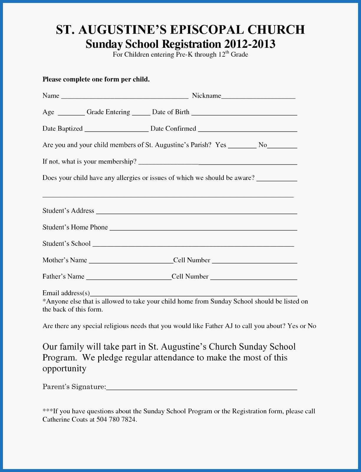 031 Free Printable Camp Registration Form Templates Template Within Camp Registration Form Template Word