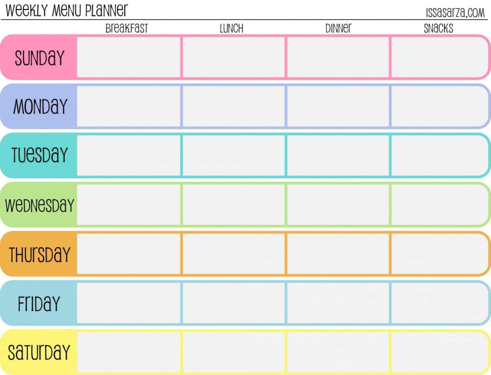 031 Meal Plan And Grocery List Printable Planning Template Regarding Menu Planning Template Word