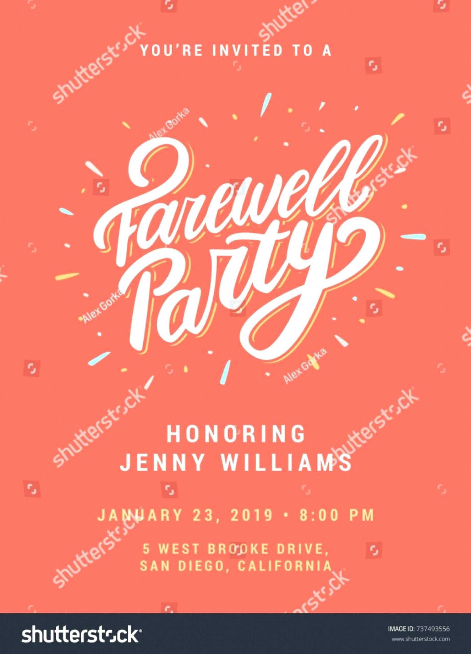 033 Template Ideas Farewell Party Invitations Templates Intended For Farewell Card Template Word