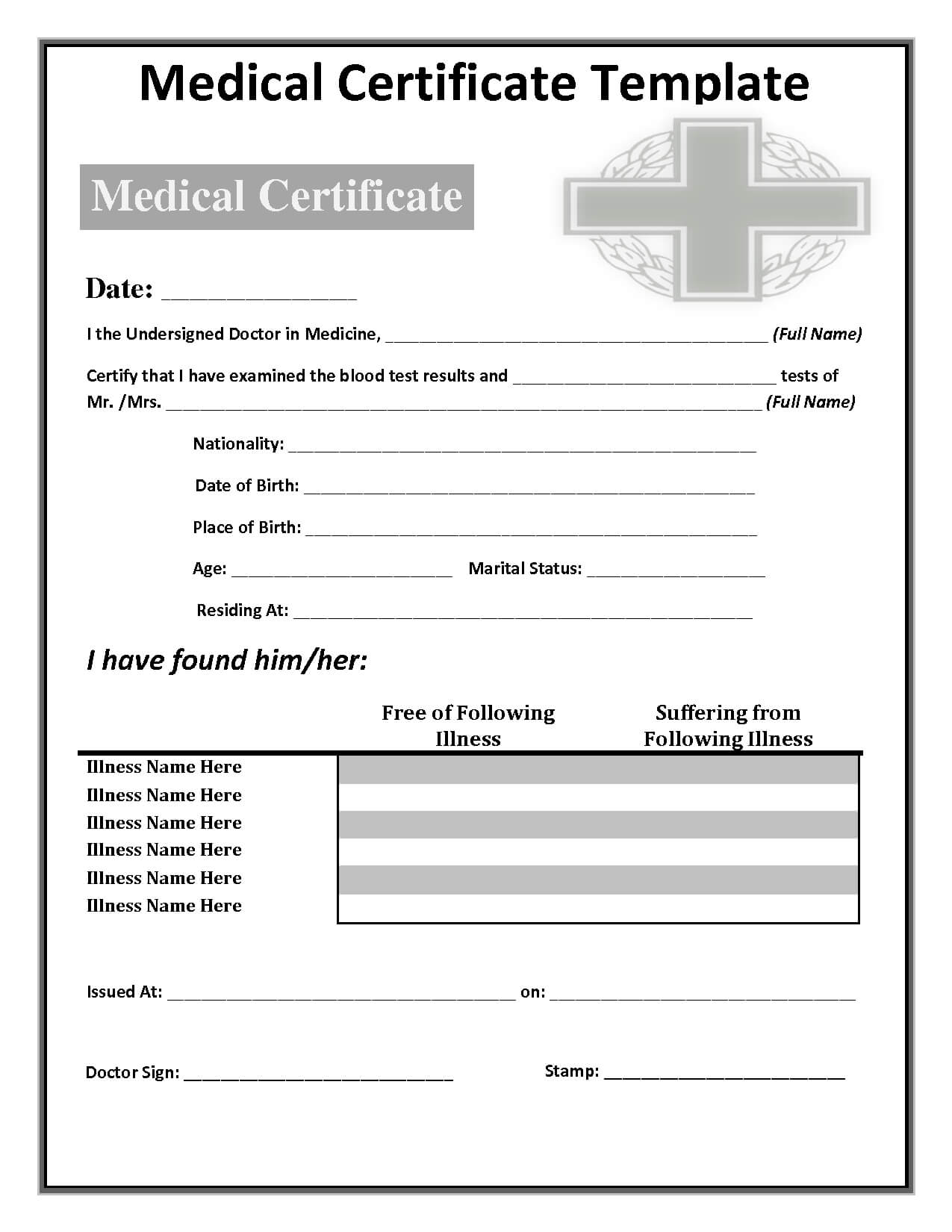 034 Free Doctors Note Template Australia Fake 142285 Within Fake Medical Certificate Template Download