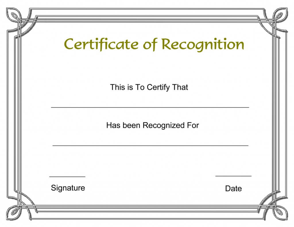 034 Free Printable Certificate Templates Template Ideas Regarding Printable Certificate Of Recognition Templates Free