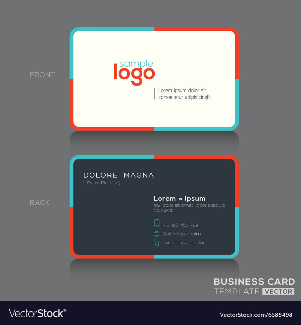034 Modern Simple Business Card Design Template Vector Ideas Throughout Modern Business Card Design Templates