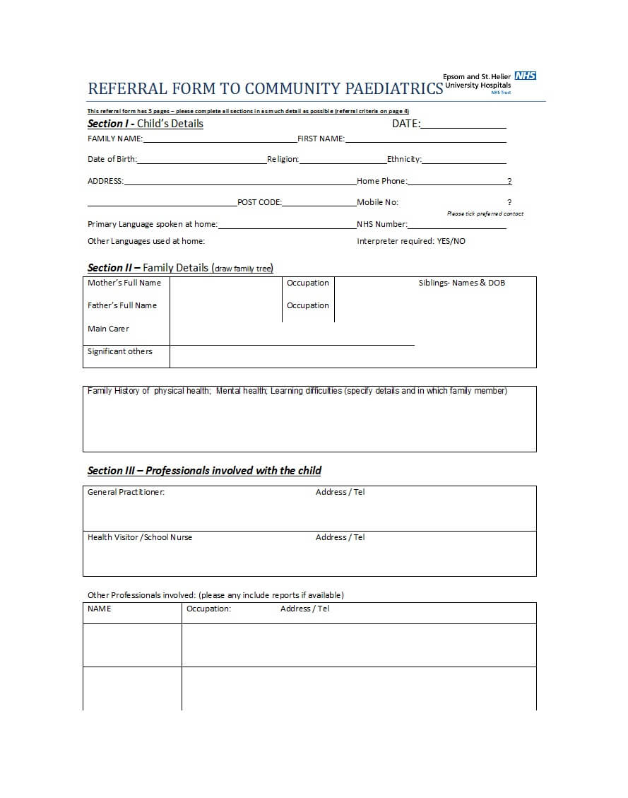 035 Employee Referral Form Template Word Templates Medical With History And Physical Template Word