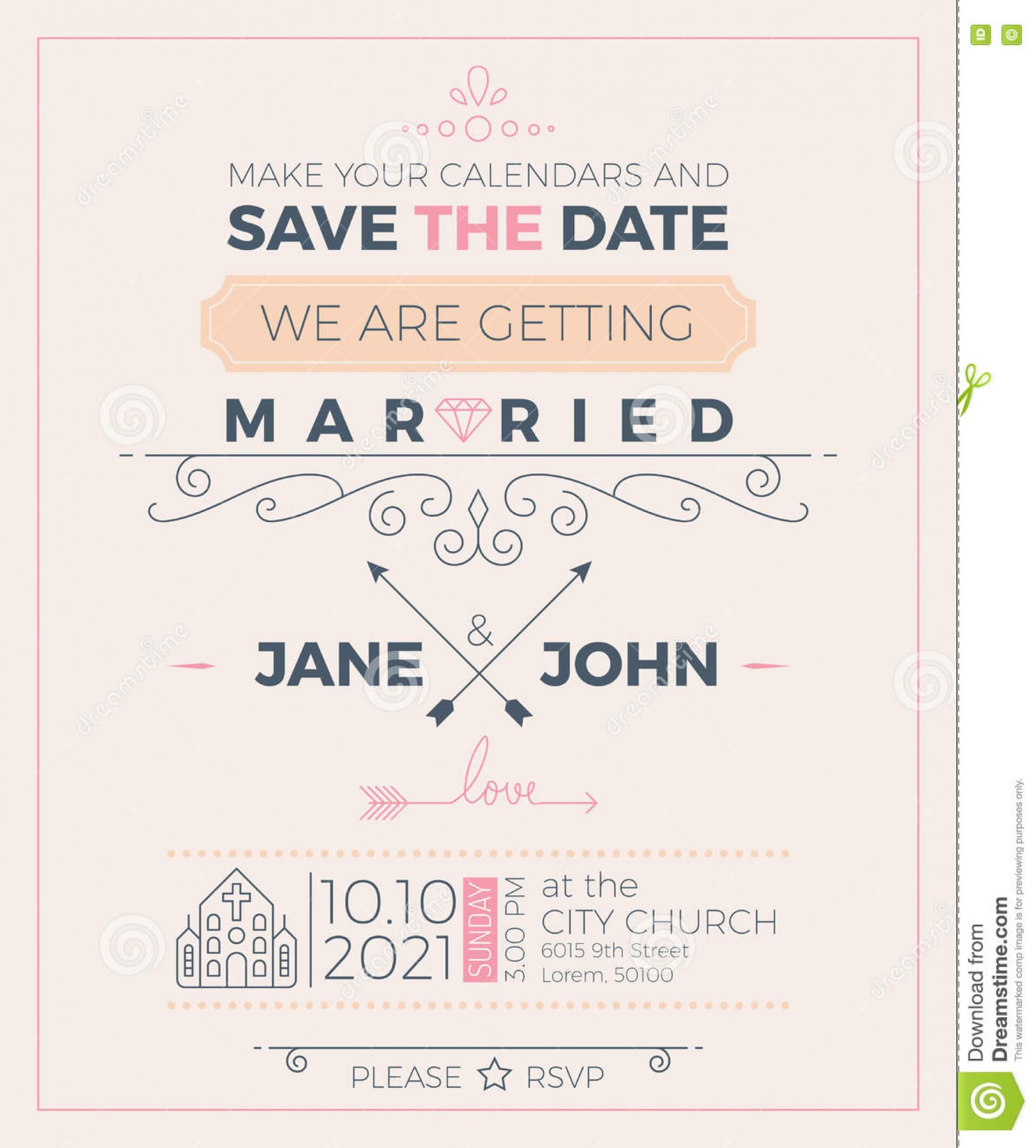 035 Vintage Baroque Style Wedding Invitation Card Template Within Church Wedding Invitation Card Template