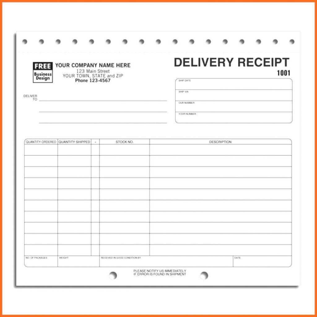 Free Delivery Receipt Template [Pdf, Word Doc & Excel] The Throughout Proof Of Delivery