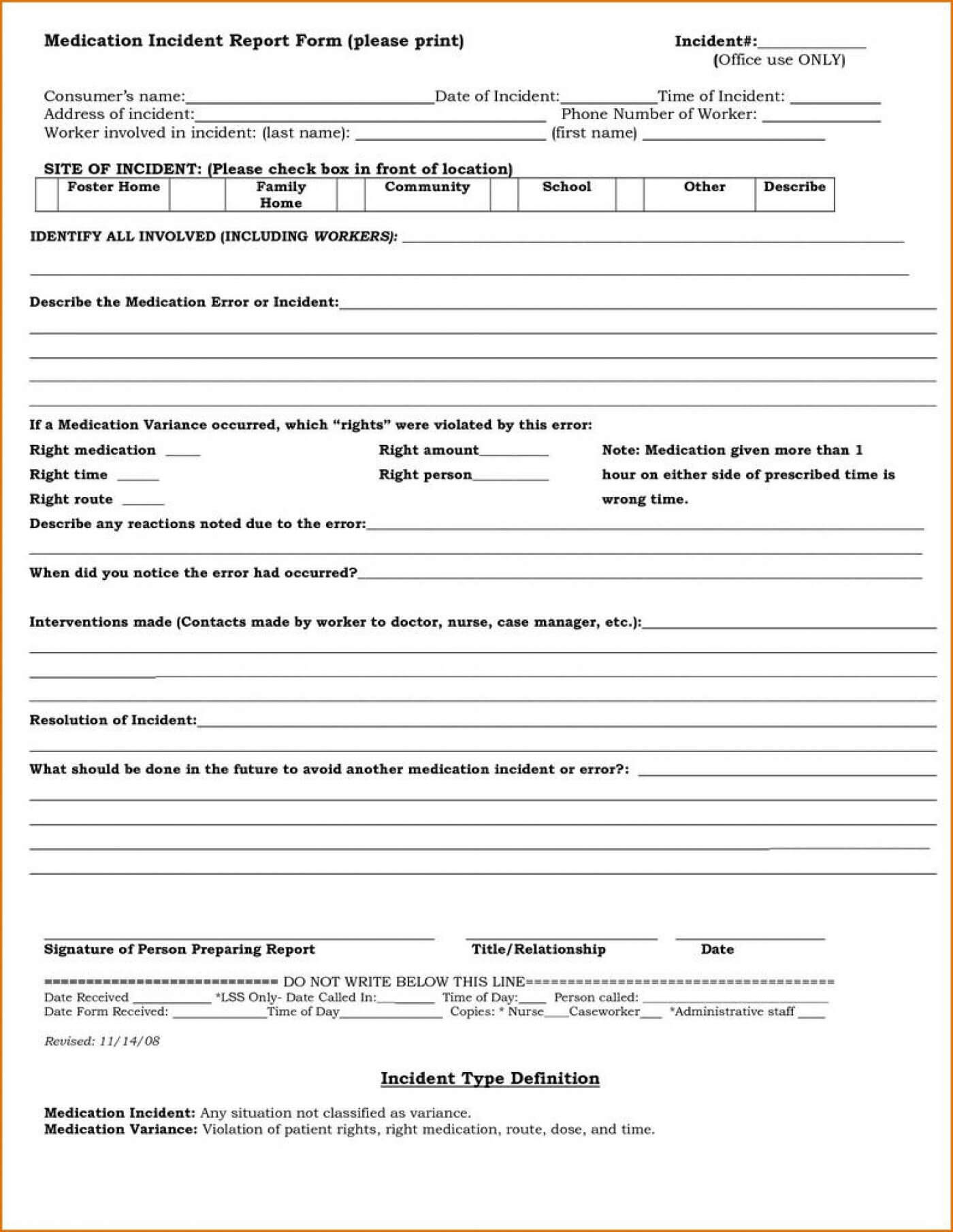 036 Medication Release Form Template Medical Forms Ideas Regarding Medication Incident Report Form Template