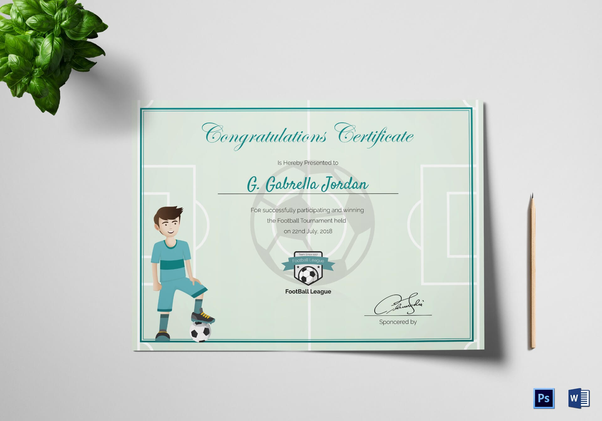 038 Free Printable Soccer Certificate Templates Award Maker In Sports Award Certificate Template Word