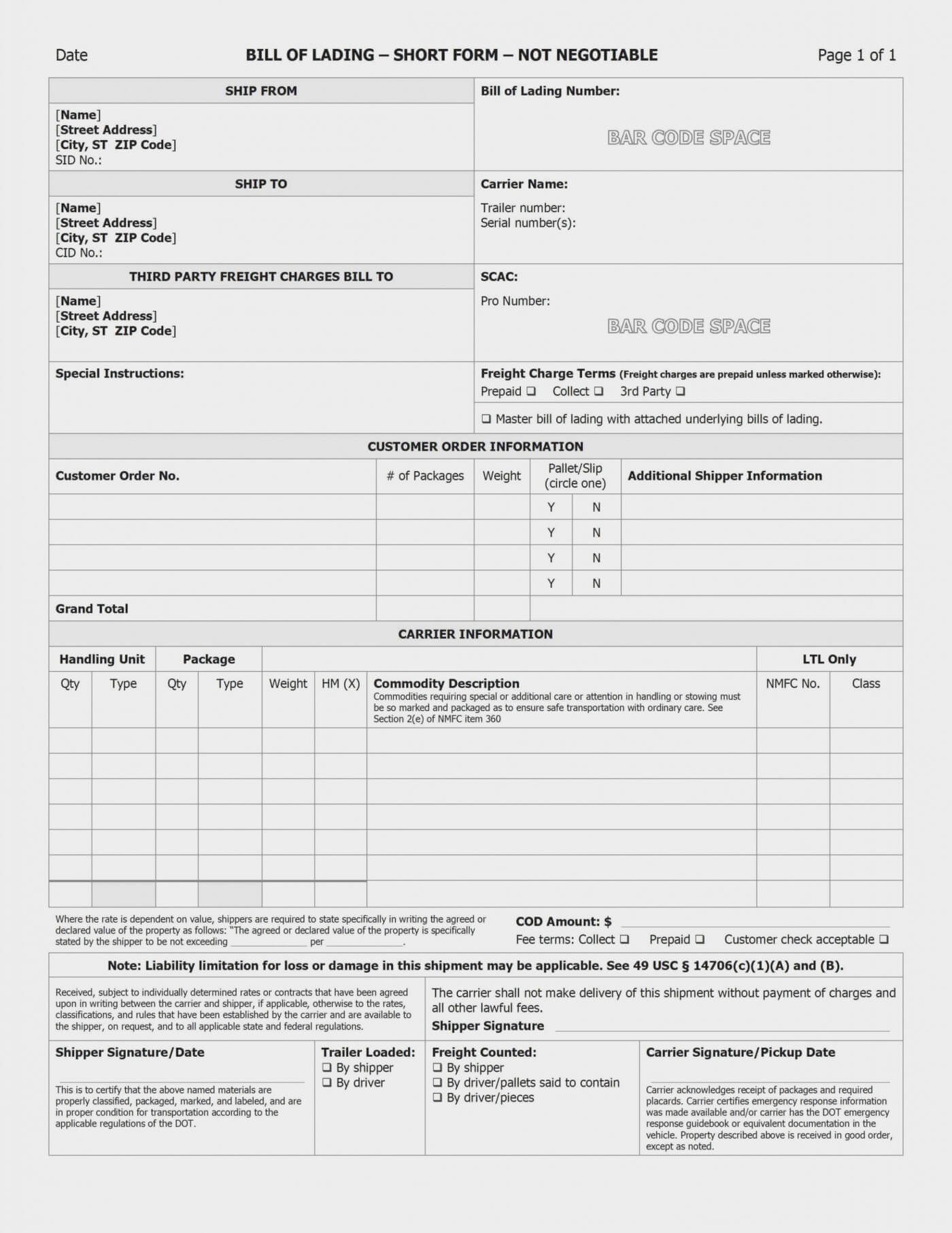 040 Bill Of Lading Template Word Ideas What Information Must Throughout Fedex Label Template Word