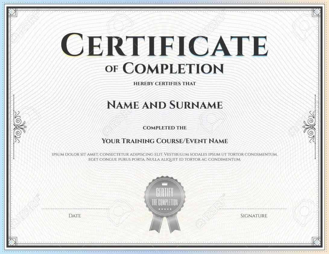 040 Free Certificate Of Completion Template Word Editable With Certificate Of Completion Template Word