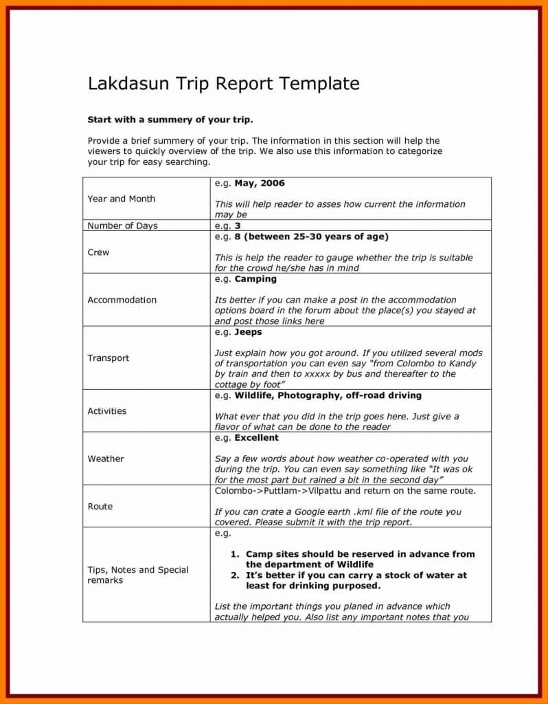 043 Business Report Template Document Development Word Trip With Regard To Customer Visit Report Template Free Download